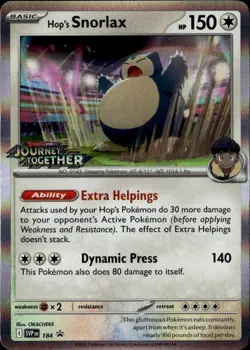 Hop's Snorlax - (Prerelease) Promo SV: Scarlet & Violet Promo Cards 184 NM - Image 1
