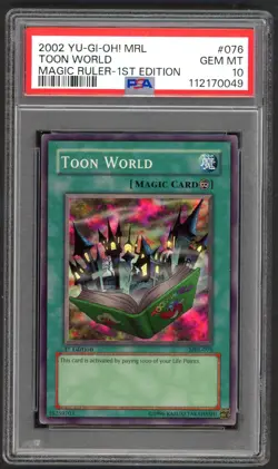 Yu-Gi-Oh Card - PSA 10 Toon World MRL-076 - Magic Ruler 1st Edition 2002 - Image 1