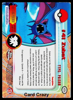 Zubat #41 - Topps Chrome Series 1 Pokemon Card Played - Image 2