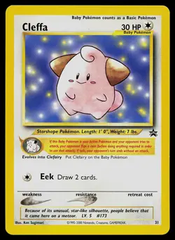 Pokemon Card - Cleffa Wotc Black Star Promo 31 Promo - Image 1