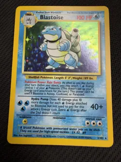 Pokemon TCG Blastoise Base Set Holo Unlimited Rare Card 2/102 LP💎 - Image 3