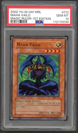 Yu-Gi-Oh Card - PSA Maha Vailo MRL-012 - Magic Ruler 1st Edition 2002 - Image 1