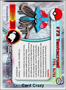 Tentacruel #73 - Topps Chrome Series 1 Pokemon Card Light Play - Image 2