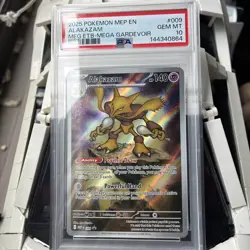 Pokemon TCG Alakazam 009 Mega Evolution ETB Promo Card - PSA 10 - Image 1