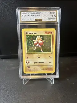 Pokemon TCG Hitmonchan Holo Rare 7/102 Base Set 1999 AGS 9.5 English Card Stock - Image 1