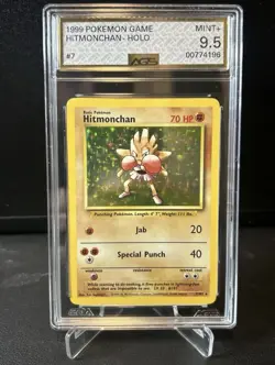 Pokemon TCG Hitmonchan Holo Rare 7/102 Base Set 1999 AGS 9.5 English Card Stock - Image 2