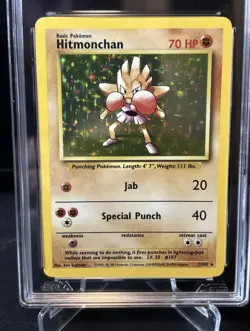 Pokemon TCG Hitmonchan Holo Rare 7/102 Base Set 1999 AGS 9.5 English Card Stock - Image 3