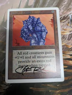 1993 MTG - Unlimited - GAUNTLET OF MIGHT - Christopher Rush Signed - Rare - MP - Image 1