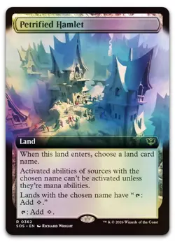 Petrified Hamlet (Extended Art) #362 (Foil) NM Secrets of Strixhaven Magic MTG - Image 1