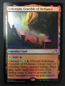 MTG Kamigawa: Neon Dynasty #276 Sokenzan, Crucible of Defiance FOIL NM - Image 1