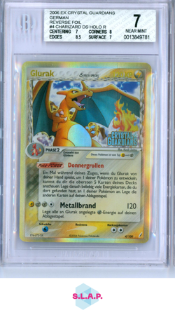 CHARIZARD HOLO R 2006 POKEMON EX CRYSTAL GUARDIANS GERMAN REVERSE FOIL 4 BGS 7 - Image 1