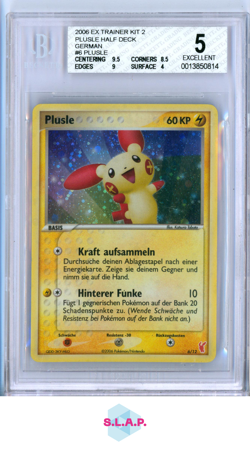 PLUSLE 2006 POKEMON EX TRAINER KIT 2 PLUSLE HALF DECK GERMAN 6 BGS 5 - Image 1