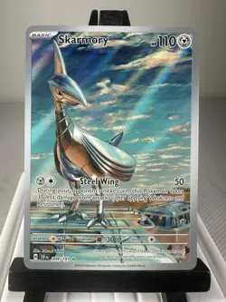 Pokemon TCG Skarmory 209/191 Sv08: Surging Sparks Illustration Rare Holo NM - Image 1