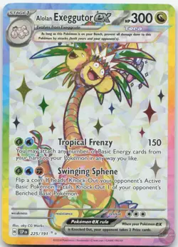 Alolan Exeggutor ex 225/191 Ultra Rare Surging Sparks Pokemon Near Mint - Image 1