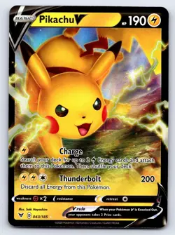 Pikachu V 043/185 Holo V Rare Vivid Voltage Pokemon Near Mint - Image 1