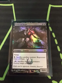 MTG Magic The Gathering Eater Of Hope Foil Prerelease Promo Demon Commander - Image 1