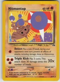 Pokemon TCG Hitmontop (22) Rare Neo Discovery 22/75 - Image 1
