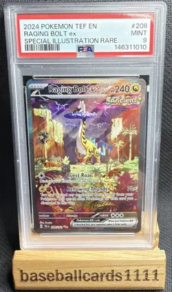 2024 POKEMON TEMPORAL FORCES SPECIAL ILLUSTRATION RARE 208 RAGING BOLT PSA 9 P1 - Image 1