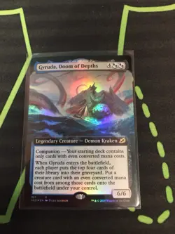 MTG Magic The Gathering Gyruda, Doom Of Depths Foil Ext Art Demon Commander - Image 1
