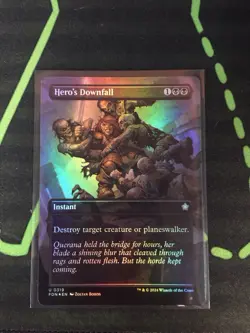 MTG Magic The Gathering Hero’s Downfall Foil Borderless Black Instant Commander - Image 1