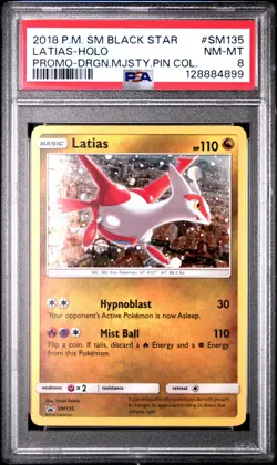 2018 POKEMON SM BLACK STAR PROMO LATIAS #SM135 PSA 8 NM #128884899 - Image 1