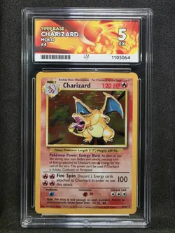 Vintage Pokemon TCG - Base Set - Unlimited Charizard 4/102 Holo - GRADED ACE 5 - Image 1