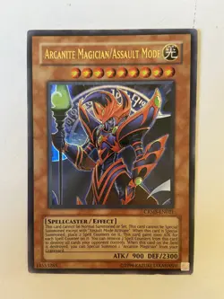 YUGIOH! ARCANITE MAGICIAN/ASSAULT MODE ULTRA RARE CRMS-EN021 CARD - Image 1