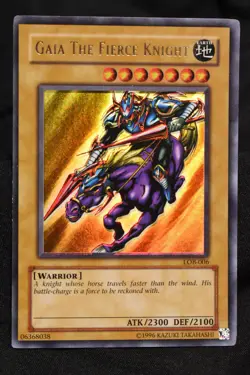 Gaia The Fierce Knight LOB-EN006 LP+ Unlimited Ultra Rare Holo Yugioh Card - Image 1