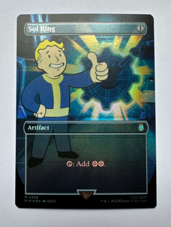 NM Sol Ring (0359) *FOIL* BORDERLESS VAULT BOY Fallout MTG - Image 1