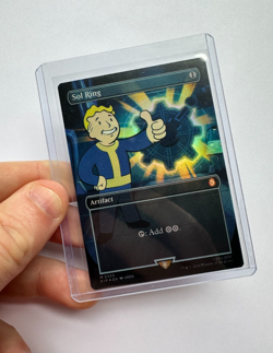 NM Sol Ring (0359) *FOIL* BORDERLESS VAULT BOY Fallout MTG - Image 3