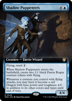 Shadow Puppeteers (Extended Art) [Wilds of Eldraine Commander] Magic MTG - Image 1