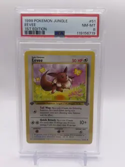 1999 Pokemon Jungle 1st Edition Eevee PSA 8 #51/64 - Image 1