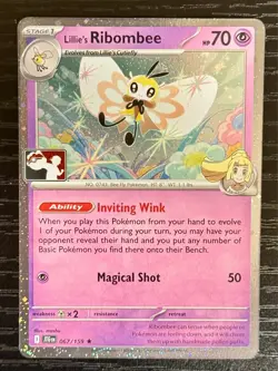 1 Swirl 🌀 Lillie's Ribombee (Cosmos Holo) 067/159 JTG Play! Prize Pack Pokemon - Image 3
