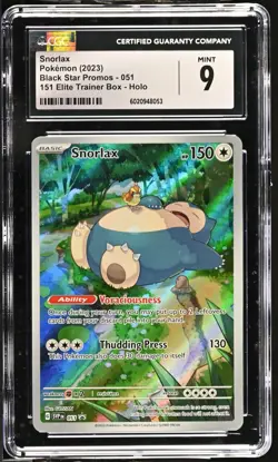 Snorlax 051 - SV 151 ETB Black Star Promo - CGC 9 Mint - Pokemon TCG - Image 1