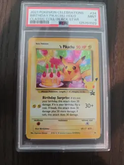 2021 POKEMON CELEBRATIONS CLASSIC COLLECTION #24 BIRTHDAY PIKACHU-HOLO PSA 9 - Image 1