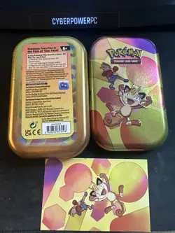 Pokemon TCG - New Scarlet & Violet Meowth Hitmonchan 151 Tin - Image 1
