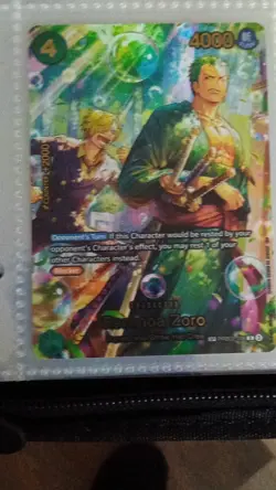 One Piece CCG Roronoa Zoro Founders Pack Blocker Holo 4000 Power 4 Cost - Image 1
