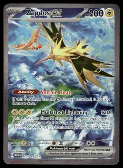 Pokemon Cards Zapdos ex 202/165 151 Special Illustration Rare NM *2 - Image 1