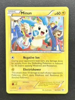 Minun 48/113 Legendary Treasures Uncommon Pokemon Card LP - Image 1