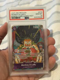 Monkey D. Luffy PSA10 2025 One Piece Promos Bandai Card Games Fest #073 - Image 1