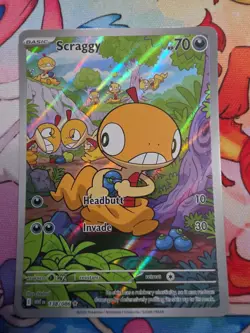 Pokemon Scraggy TCG Illustration Rare Holo Card SV White Flare 138/086 - Image 1