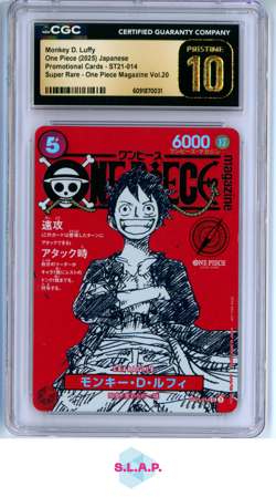 MONKEY D. LUFFY PRMTIONAL CARDS ONE PIECE MGZINE VOL.20 ST21-014 CGC PRISTINE 10 - Image 1