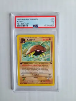 Pokemon Kabuto PSA 7 NM 1st Edition 1999 Vintage Fossil Pokemon Card #50 - Image 2