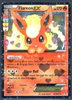 Pokemon Card - Flareon EX RC6/RC32 - Generations Radiant Collection - Played - Image 1