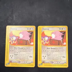 Pokemon TCG Chansey 71/165 Expedition Base Set 2-Card Lot English 2002 - Image 1