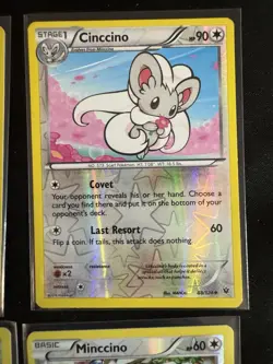 Pokemon Card Lot Minccino Cinccino Reverse Holo BW Black White Era 6 Card Se - Image 3