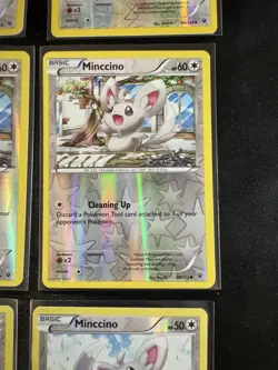 Pokemon Card Lot Minccino Cinccino Reverse Holo BW Black White Era 6 Card Se - Image 5