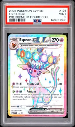 2025 Pokemon Espeon ex Premium Figure Collection Promo Card #175 PSA 9 - Image 1
