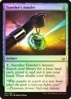 LP Foil Traveler's Amulet, MTG, Hour of Devastation, Magic, 167 *C - Image 1