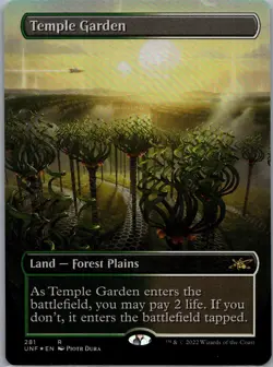 Temple Garden (Borderless) UNF 281 Foil English NM - MTG Unfinity - Image 1